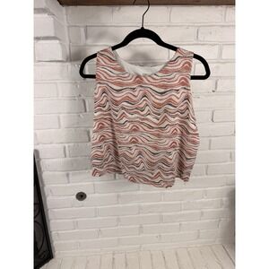 NWT Nike‎ Yoga Womens 2X Dri-FIT Jacquard Crop Tank Top Open Back Wavy Print